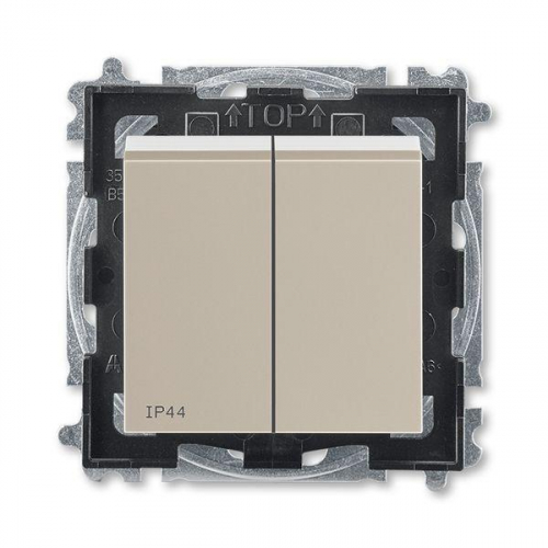 Выключатель 2-кл. Levit IP44 кофе макиато/бел. ABB 2CHH595940A4018