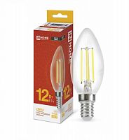 Лампа светодиодная LED-СВЕЧА-deco 12Вт 230В E14 3000К 1350лм прозрачная IN HOME 4690612053660