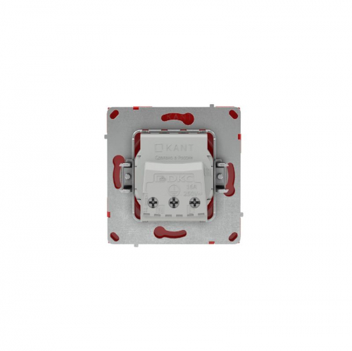 Розетка силовая KANT 2P+E защ. шторки красн. сатин DKC 7001003 фото 3