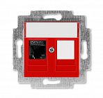 Розетка информационная Levit RJ45 кат. 6 и заглушка красн. ABB 2CHH296117A6065