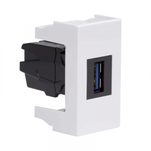 Розетка USB 1-м 1мод. Viva USB 3.0 бел. DKC 43018 фото 2