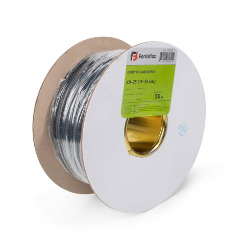 Оплетка кабельная XN-25 18-33мм черн. (уп.50м) Fortisflex 106109 фото 2
