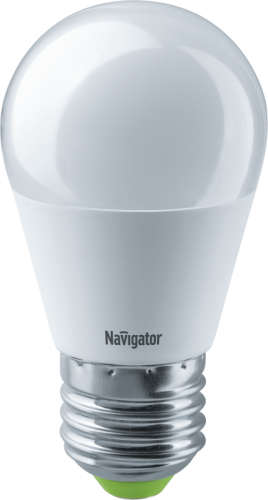 Лампа светодиодная 61 336 NLL-G45-8.5-230-2.7K-E27 8.5Вт шар матовая 2700К тепл. бел. E27 640лм 176-264В Navigator 61336