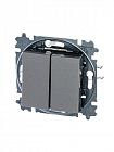 Выключатель 2-кл. СП Levit IP20 сталь/дым. черн. ABB 2CHH590545A6069