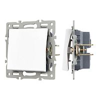 Механизм выключателя одноклавишный проходной SWT-MKP1-PL-WH (250В 16А) Arlight 043714