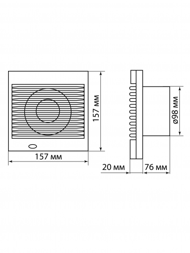 Вентилятор бытовой настенный, 100 С-Т, таймер, белый, TDM фото 6