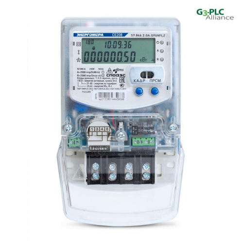 Счетчик CE208 S7.846.2.OR1.QYUVFLZ LR01 SPDS 1ф 5-100А класс точн. 1.0/2.0 многотариф. Энергомера 101002008012637