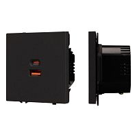Розетка СП SCT-NOBE-MUAC-SFPL-FC-BK 65Вт QC3 с быстрой USB зарядкой механизм Arlight 054317