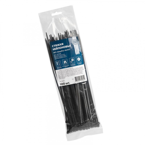 Хомут нейлоновый НСС "EasyFix" 4х250 черн. (уп.100шт) Fortisflex 84815 фото 2