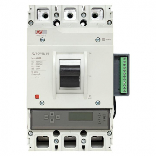 Выключатель автоматический 3п 400А 50кА AV POWER-3/3 ETU6.2 AVERES EKF mccb-33-400-6.2-av фото 10