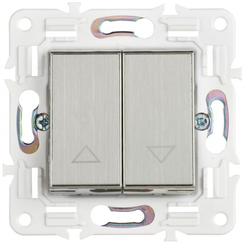 Выключатель жалюзи SKANDY 10А SK-V12N никель IEK SK-V15-0-10-K50 фото 2