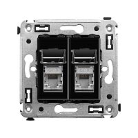 Розетка компьютерная 2-м СП Avanti "Черный квадрат" RJ45 кат.6 экранир. DKC 4402394