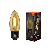 Лампа филаментная Свеча CN35 9.5Вт 950лм 2400К E27 золот. колба Rexant 604-100