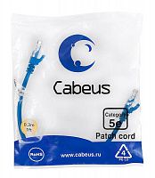 Патч-корд U/UTP кат.5E PC-UTP-RJ45-Cat.5e-0.3m-BL 2хRJ45/8p8c неэкранир. PVC 0.3м син. Cabeus 7662c
