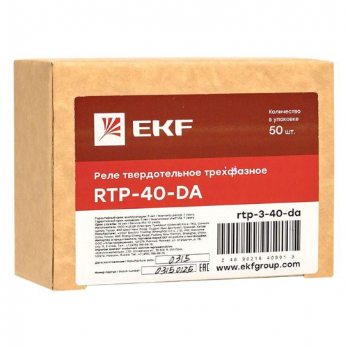 Реле твердотельное трехфазное RTP-40-DA PROxima EKF rtp-3-40-da фото 2