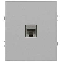 Розетка информационная 1-м СП Arktik RJ45 16А IP20 250В алюм. Эра Б0070476