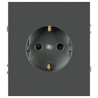 Розетка 1-м СП Arktik 16А IP20 250В с заземл. графит Эра Б0070419