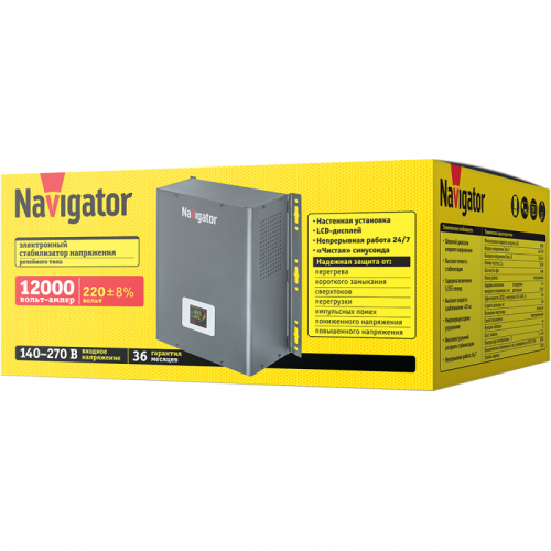 Стабилизатор напряжения 61 782 NVR-RW1-12000 Navigator 61782 фото 2