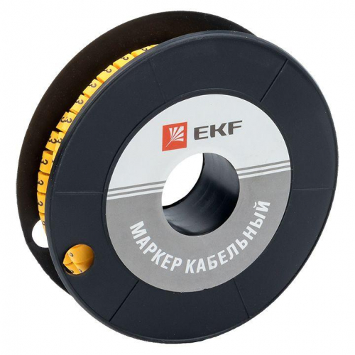 Маркер каб. 2.5кв.мм &quot;3&quot; (ЕС-1) (уп.1000шт) EKF plc-KM-2.5-3