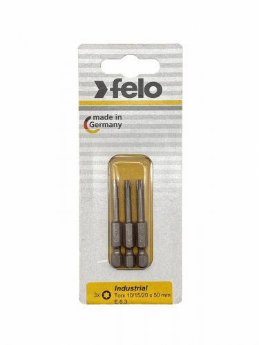 Биты TX10/TX15/TX20 50мм Industrial (блист.3шт) FELO 03693116