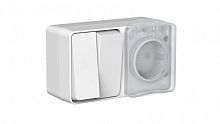 Блок ОП AtlasDesign PROFI IP54 (розетка 1-м 16А заземл. защ. шторки + 2-кл. выключатель 10А) сер. SE ATN543074