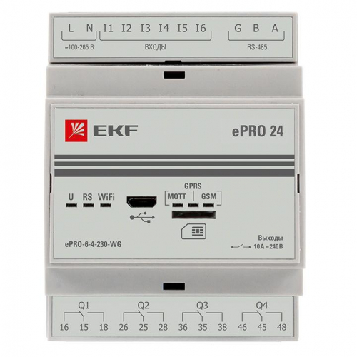 Контроллер базовый ePRO удаленного управления 6вх/4вых 230В WiFi GSM PROxima EKF ePRO-6-4-230-WG фото 11