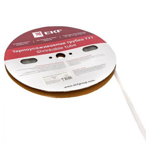 Трубка термоусадочная ТУТ 8/4 прозр. (уп.100м) PROxima EKF tut-8-tr фото 4
