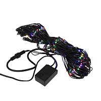 Гирлянда светодиодная "Сеть" 1х1.5м 160LED мультиколор 10Вт 220-240В IP65 с контроллером 8 режимов провод ПВХ черн. Neon-Night 215-119