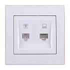 Розетка компьютерная 2-м СП Rain RJ45 бел. LEZARD 703-0202-141