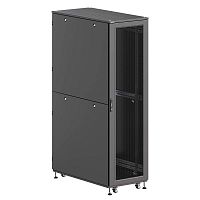 Шкаф напольный разобранный 19дюйм IT-CQE-N 42U 800х1200мм крыша с вырубкой дверь перф. и двойная перф. двойные боковые панели черн. RAL9005 DKC R5ITN42812FP1P2SB