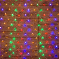 Гирлянда светодиодная "Сеть" 1.8х1.5м 180LED мультиколор 15Вт 220-240В IP20 с контроллером 8 режимов провод ПВХ прозр. Neon-Night 215-139