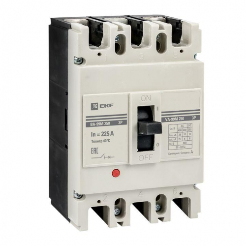 Выключатель автоматический 3п 250/225А 35кА ВА-99М PROxima EKF mccb99-250-225m фото 4