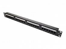Патч-панель кат.5E UTP 19дюйм 1U 24хRJ45 568A/В черн. Datarex DR-4001