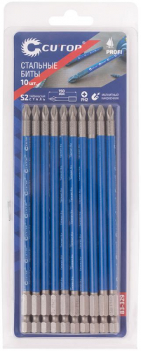 Набор стальных бит ПРОФИ/Profi PH2 150мм (уп.10шт) Cutop 83-329 фото 3