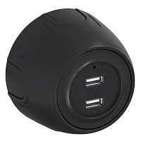 Розетка USB 2-м Rotondo с подсветкой черн. OneKeyElectro 7700900
