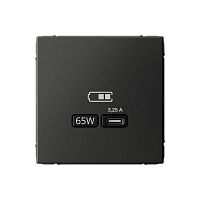 Розетка USB ArtGallery тип C 65Вт QC PD высокоскор. ЗУ механизм базальт SE GAL001427