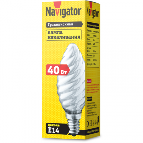 Лампа накаливания 94 330 NI-TC-40-230-E14-FR Navigator 94330 фото 2