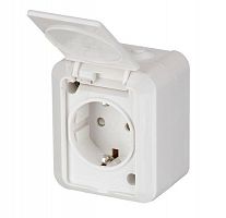 Розетка 1-м ОП Jussi 16А IP55 250В с заземл. клеммы бел. ABB 2TKA000678G1