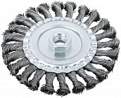 Корщетка-колесо гайка М14 стальная витая проволока 125мм FIT 39123