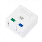 Коробка настенная 2 порта шторки бел. Datarex DR-512100