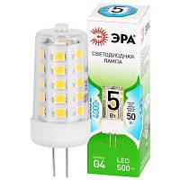 Лампа светодиодная GREEN LINE LED G4-JC-5W-840-12V GL 5Вт капсульная прозрачная 4000К яркий бел. свет G4 12В Эра Б0067173