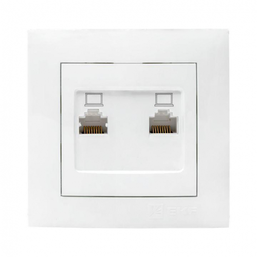 Розетка компьютерная 2-м СП Валенсия RJ45 бел. PROxima EKF EWK02-035-10