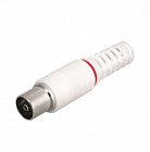 Разъем гнездо TV без пайки бел. (уп.100шт) Rexant 05-2043
