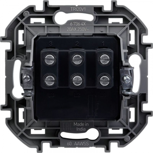 Выключатель 3-кл. Inspiria 20А IP20 250В 10AX механизм алюм. IEK 673642 фото 3