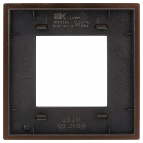 Рамка 1-м SKANDY SK-F31Br металл шоколад IEK SK-M12-M-K30 фото 3