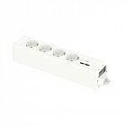 Блок Unica System+ 4хРозетка (2К+З) и 2хUSB A/C бел. SchE INS44232
