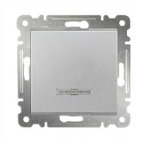 Выключатель 1-кл. СП Karea 10А IP20 с подсветкой механизм серебр. Makel 57065021