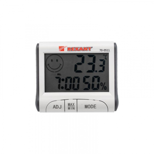 Термогигрометр комнатный с часами и функцией будильника (блист.) Rexant 70-0511 фото 7