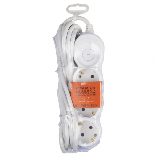 Удлинитель EX-03GS-500 (3х5) заземл. выкл. JazzWay 5065185 фото 11