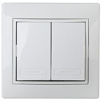 Переключатель 2-кл. СП Plano 1-107-01 10А 250В IP20 бел. Intro Б0053802